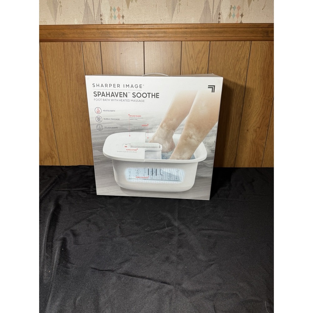 NEW‎ Sharper Image-Spahaven Soothe/ Foot Bath With Heated Massage/ Pumice Stone